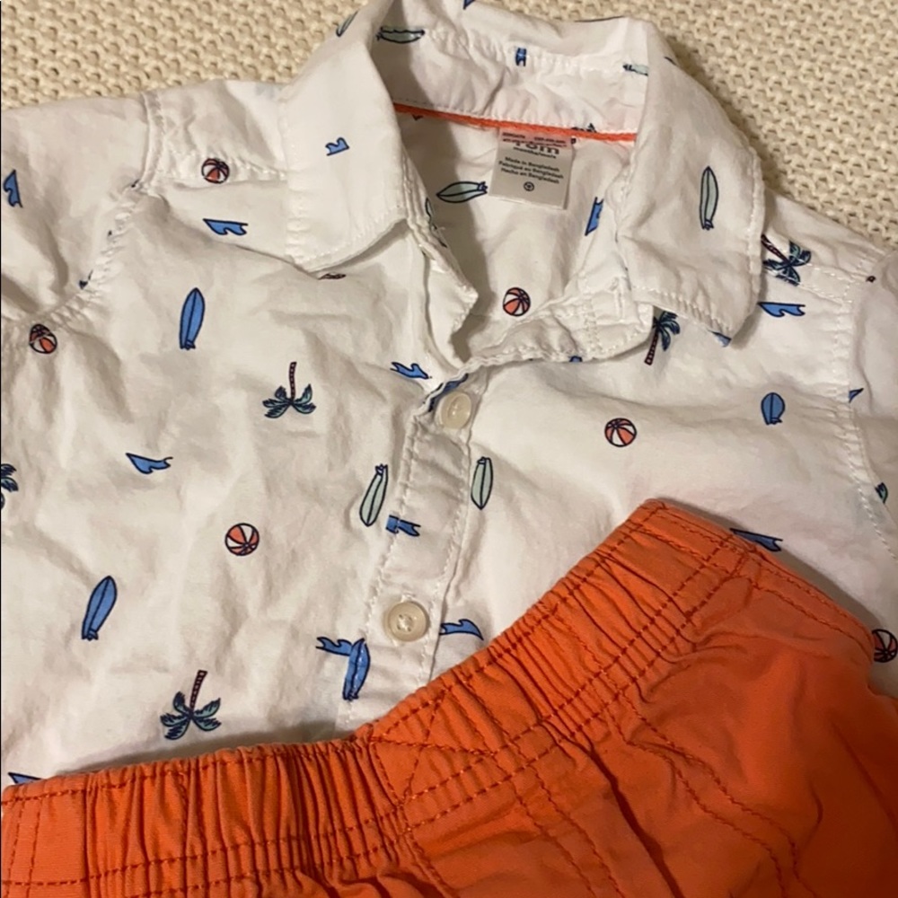 Carters beach short sleeve button down and shorts
